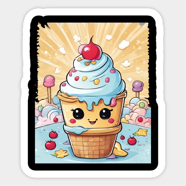 Cute Ice Cream Cartoon Sticker by animegirlnft